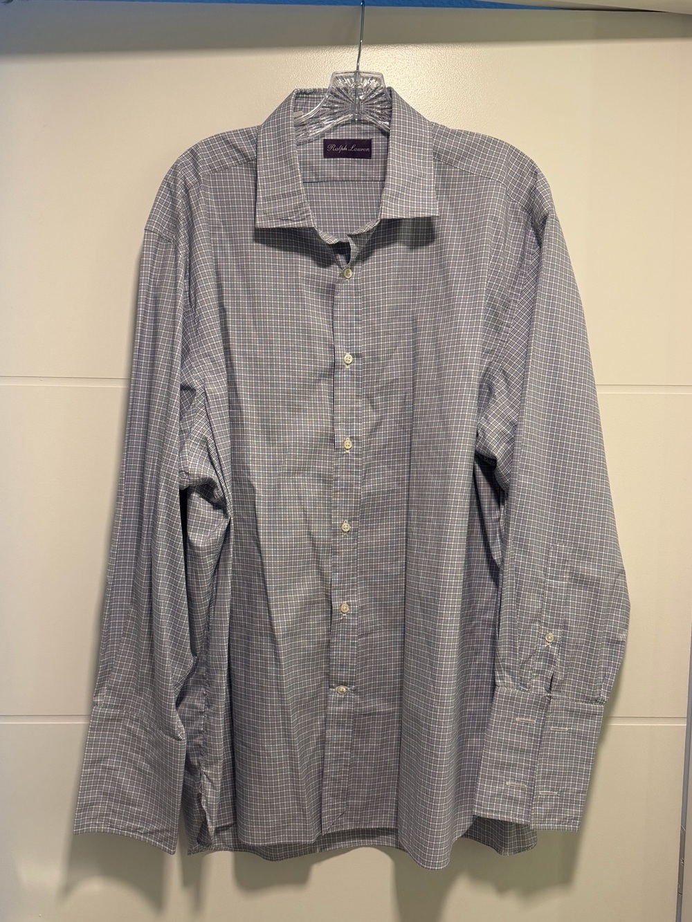 Ralph Lauren Purple Label Blue, Yellow, and White Dress Shirt - Made in Italy